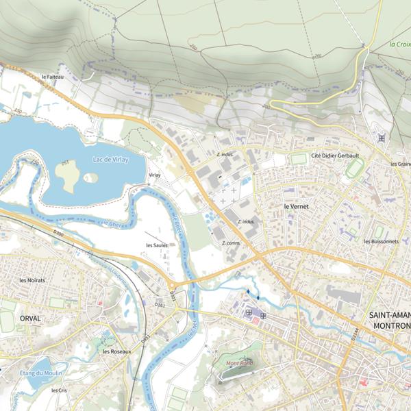 Plan cartographique de Lac de Virlay