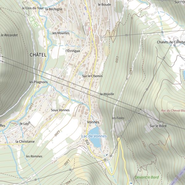 Plan cartographique de Lac de Vonnes