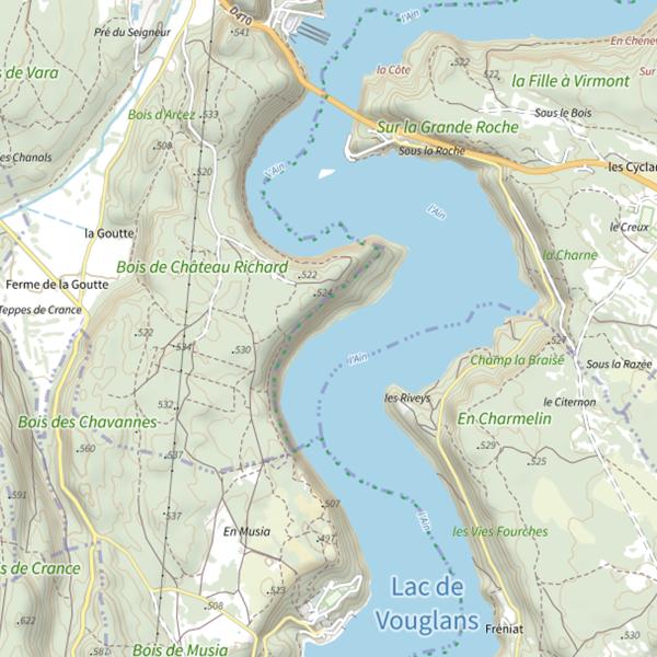 Plan cartographique de Lac de Vouglans