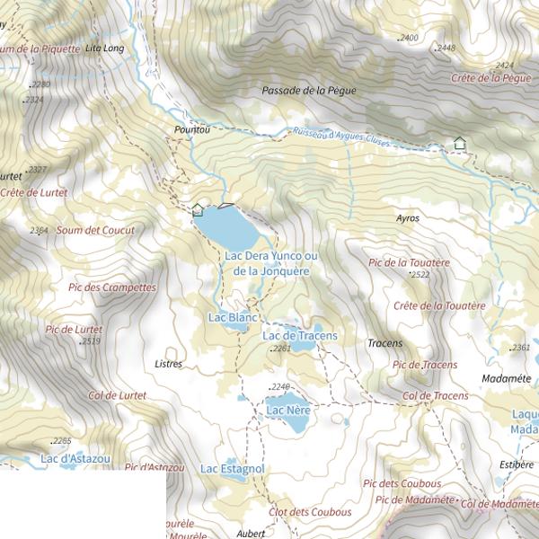 Plan cartographique de Lac Dera Yunco ou de la Jonquère