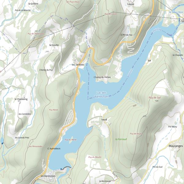 Plan cartographique de Lac des Bariousses