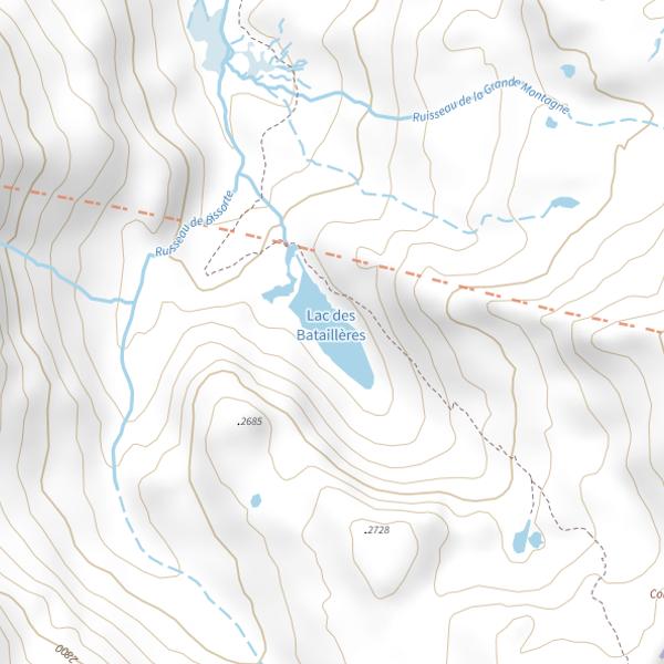 Plan cartographique de Lac des Bataillères