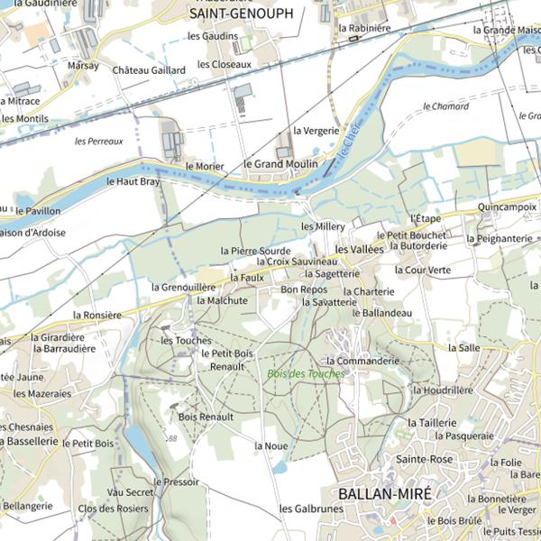 Plan cartographique de Lac des Bretonnières
