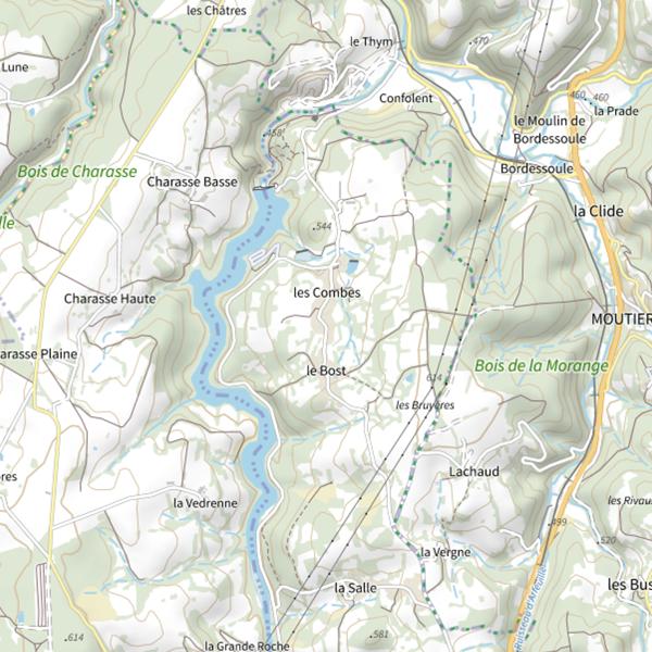 Plan cartographique de Lac des Combes