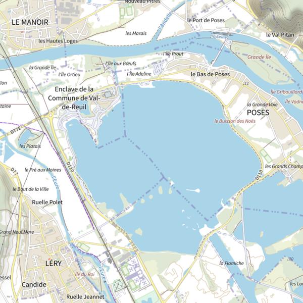 Plan cartographique de Lac des Deux Amants