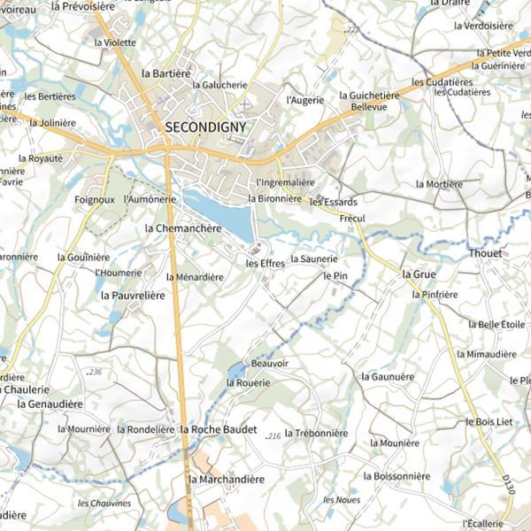 Plan cartographique de Lac des Effres