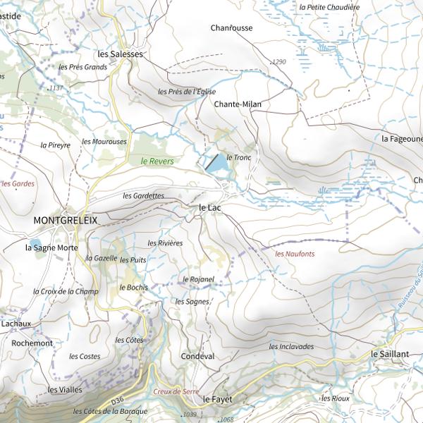 Plan cartographique de Lac des Estives