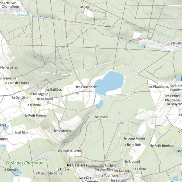 Plan cartographique de Lac des Faucheries