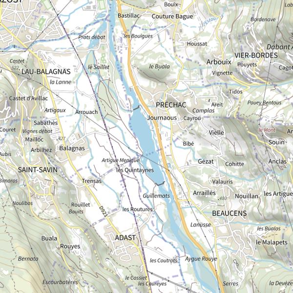 Plan cartographique de Lac des Gaves