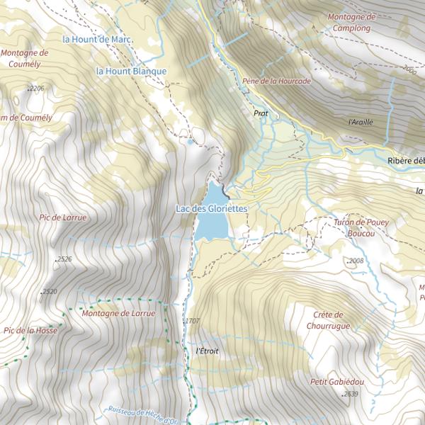Plan cartographique de Lac des Gloriettes