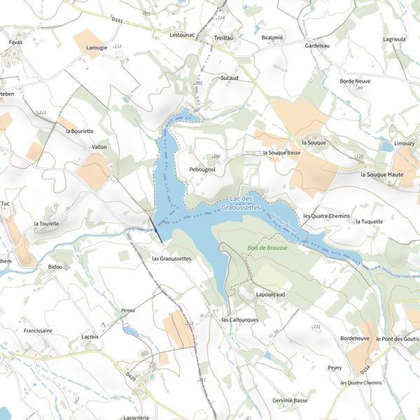 Plan cartographique de Lac des Graoussettes