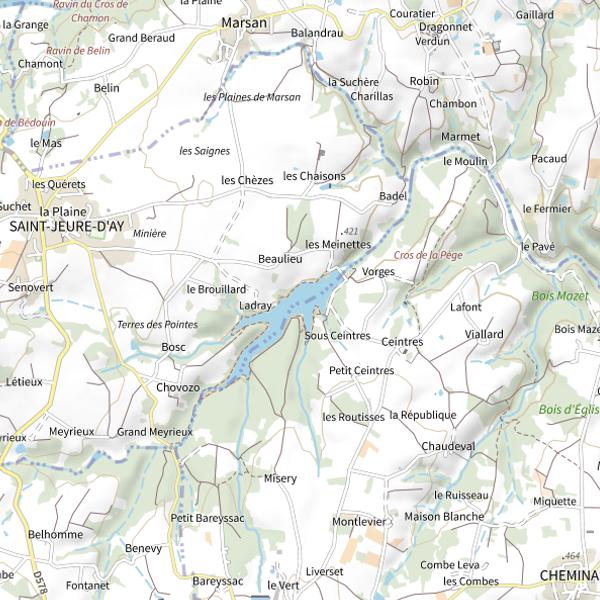 Plan cartographique de Lac des Meinettes