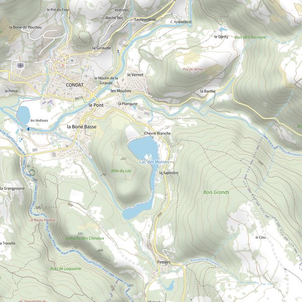 Plan cartographique de Lac des Moines (Condat)