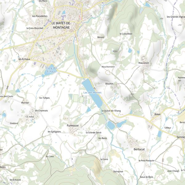 Plan cartographique de Lac des Moines (Le Mayet-de-Montagne)