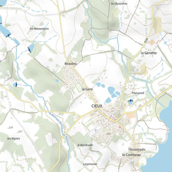 Plan cartographique de Lac des Monts de Blond