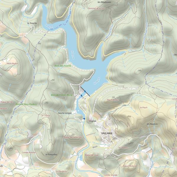 Plan cartographique de Lac des Olivettes (Vailhan)