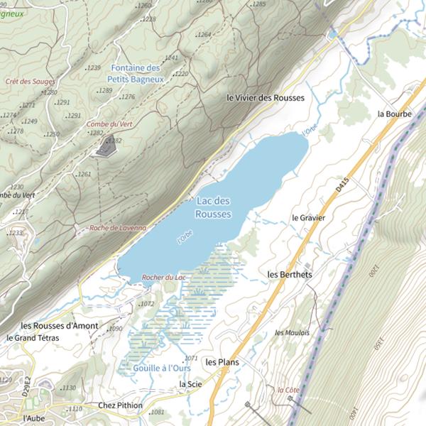 Plan cartographique de Lac des Rousses