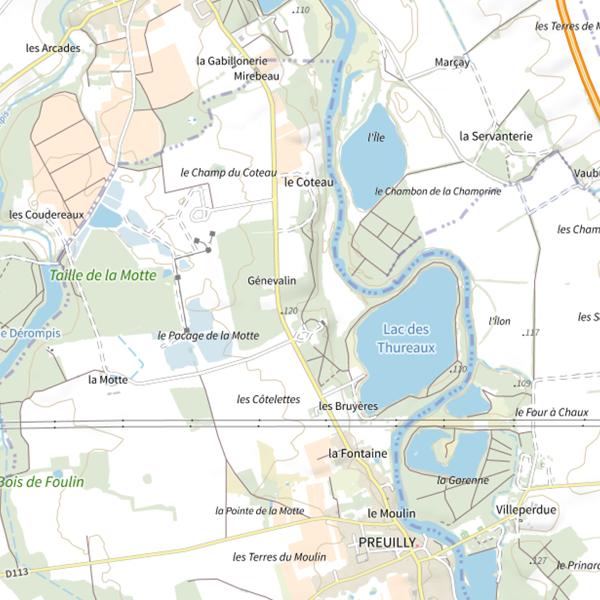 Plan cartographique de Lac des Thureaux