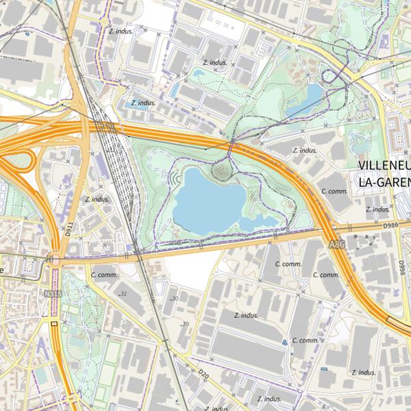 Plan cartographique de Lac des Tilliers (Parc Chanteraines)