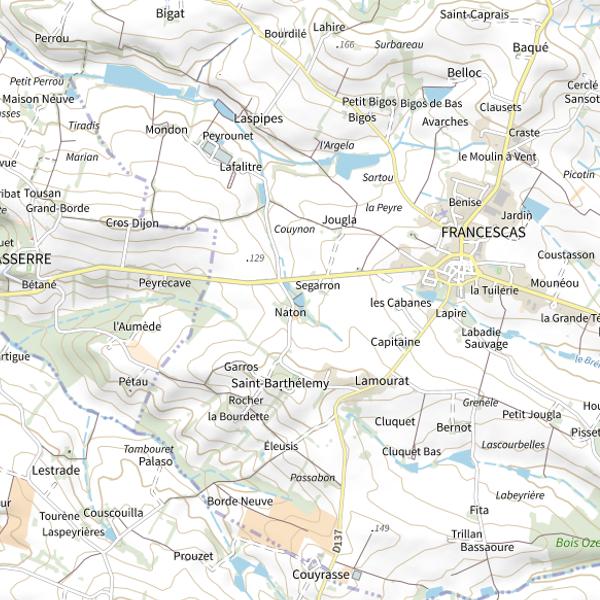 Plan cartographique de Lac des Trois Chênes