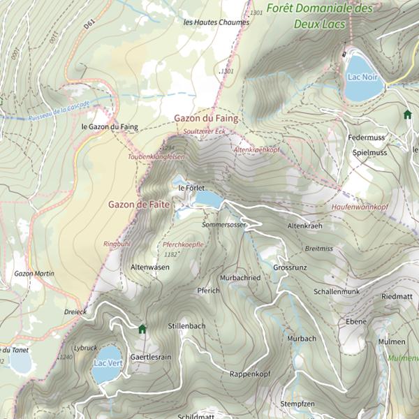 Plan cartographique de Lac des Truites