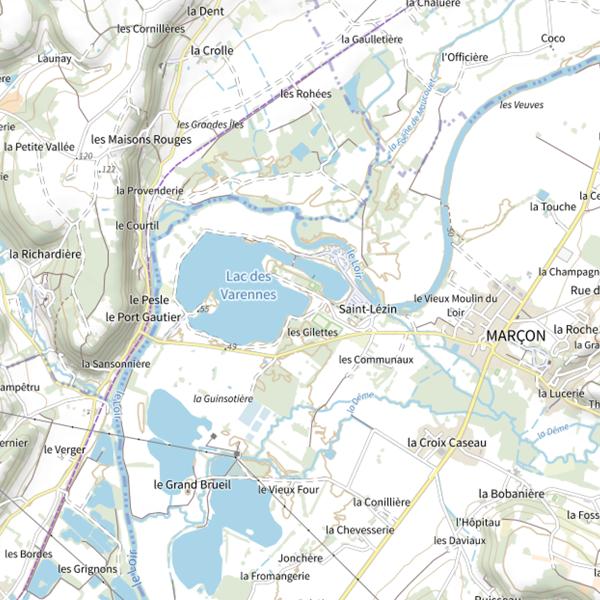 Plan cartographique de Lac des Varennes