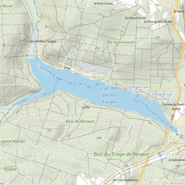 Plan cartographique de Lac des Vieilles Forges