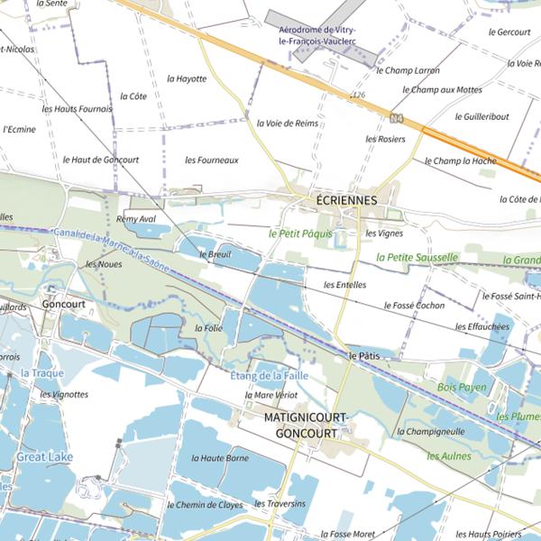 Plan cartographique de Lac des Zentelles - VETAM CARP FISHING