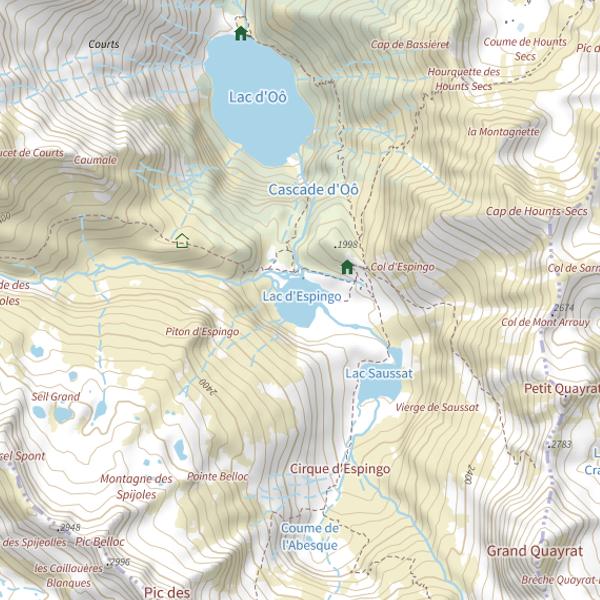 Plan cartographique de Lac d'Espingo (Oô)