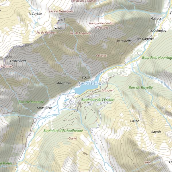 Plan cartographique de Lac d'Estaing
