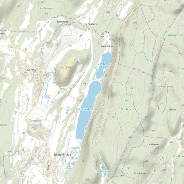 Plan cartographique de Lac d'Etival (Étival)