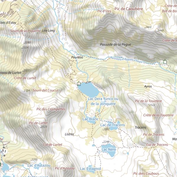 Plan cartographique de Lac dets Coubous