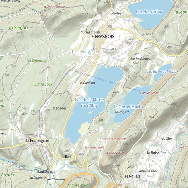 Plan cartographique de Lac d'Ilay