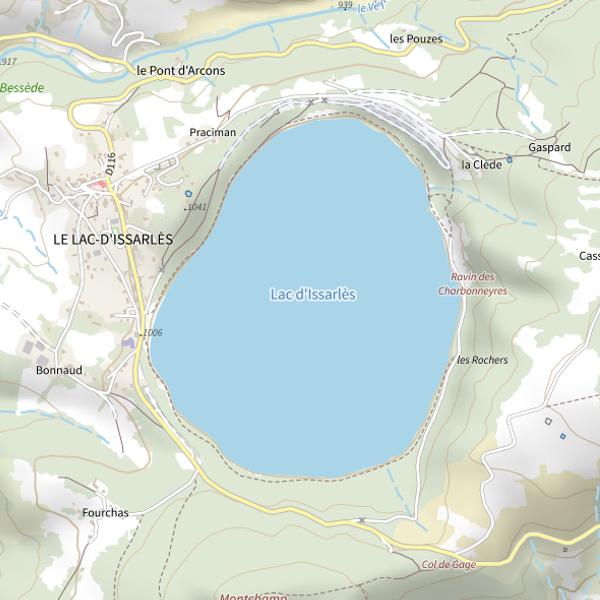 Plan cartographique de Lac d'Issarlès