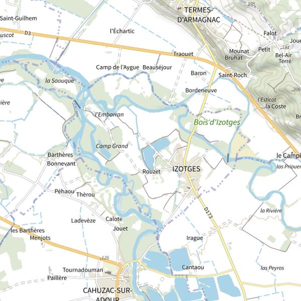 Plan cartographique de Lac d'Izotges