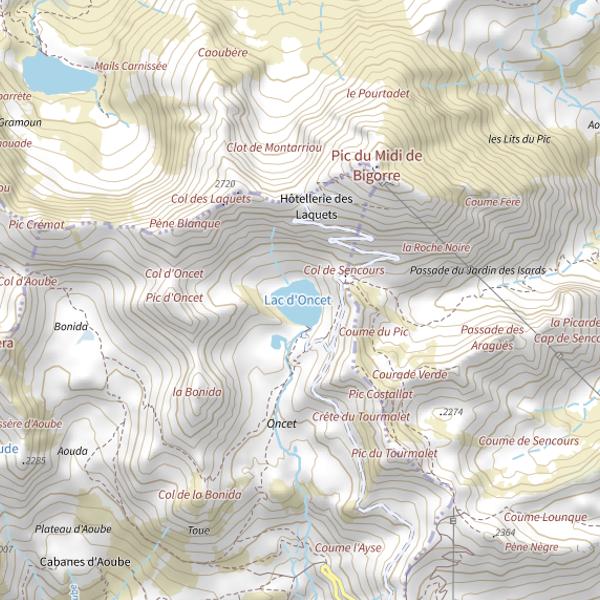 Plan cartographique de Lac d'Oncet