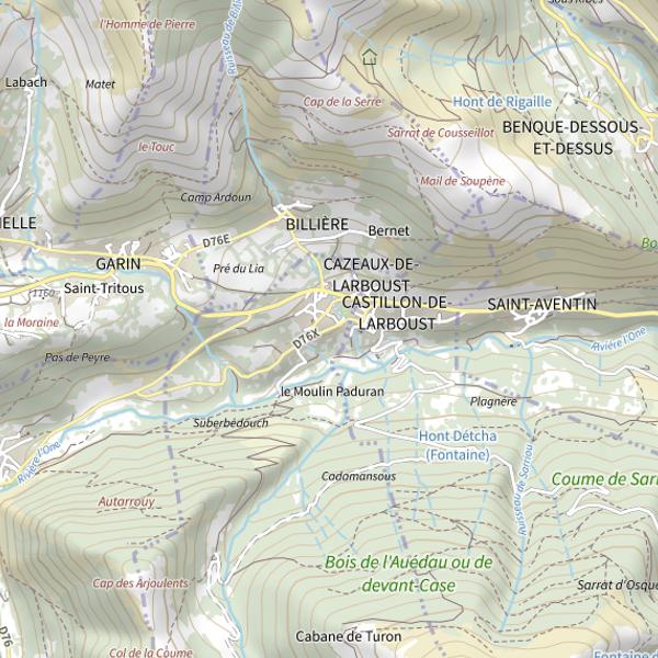 Plan cartographique de Lac d'Oô (Cazeaux-de-Larboust)