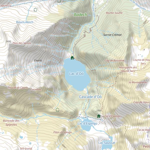 Plan cartographique de Lac d'Oô (Oô)