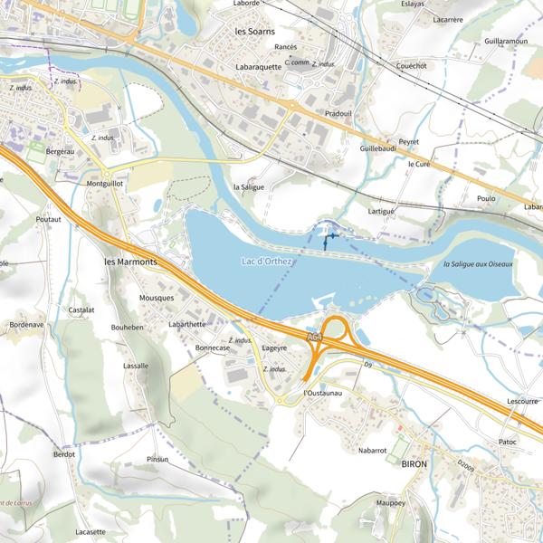 Plan cartographique de Lac d'Orthez (Orthez)