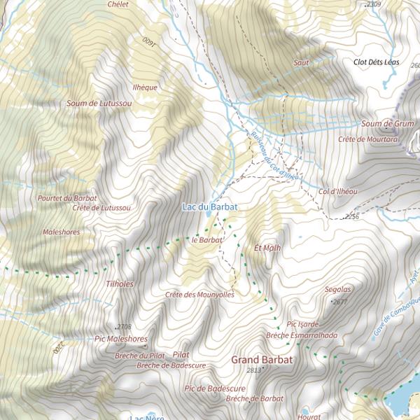 Plan cartographique de Lac du Barbat