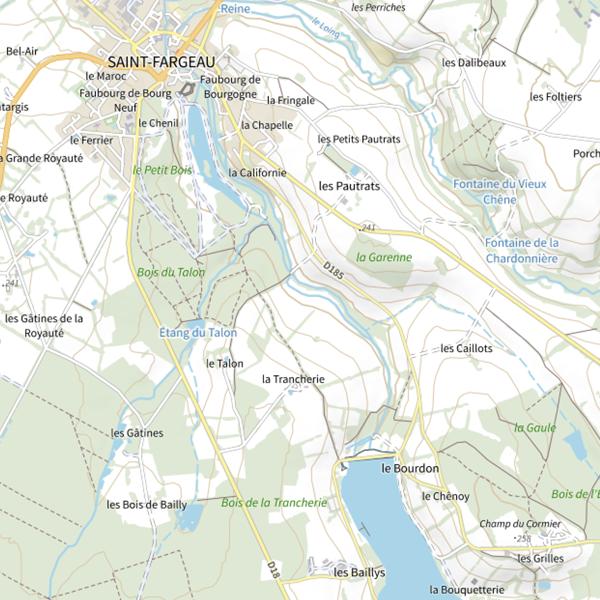 Plan cartographique de Lac du Bourdon