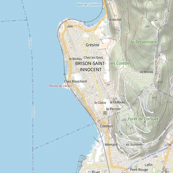 Plan cartographique de Lac du Bourget
