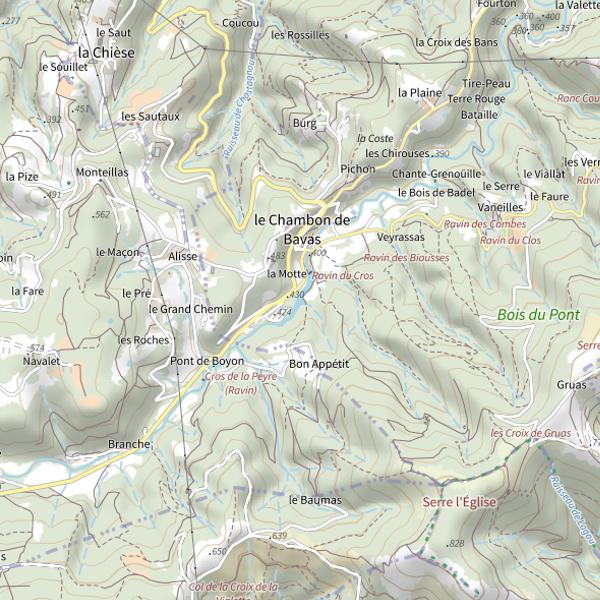 Plan cartographique de Lac du Boyon