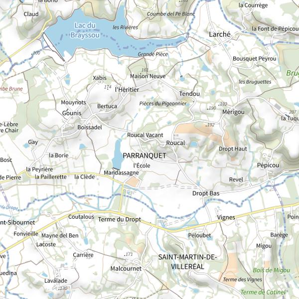 Plan cartographique de Lac du Brayssou