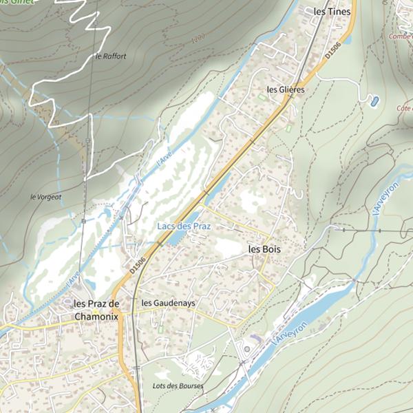 Plan cartographique de Lac du Brévent