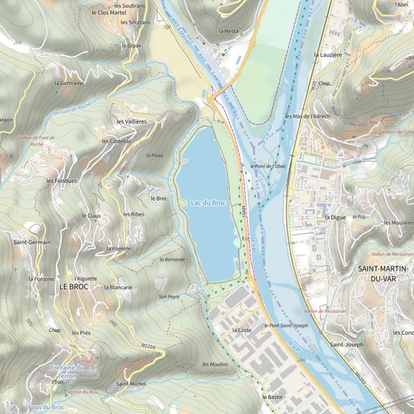 Plan cartographique de Lac du broc