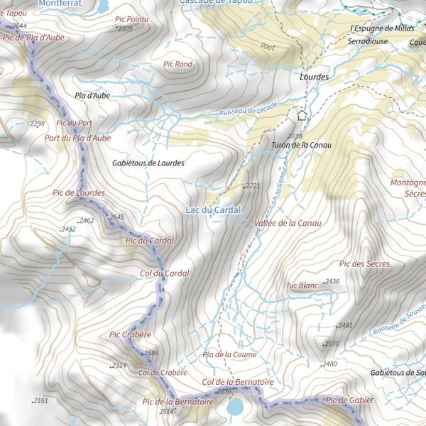 Plan cartographique de Lac du Cardal