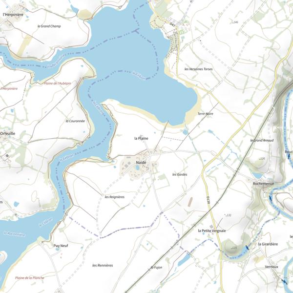Plan cartographique de Lac du Cebron