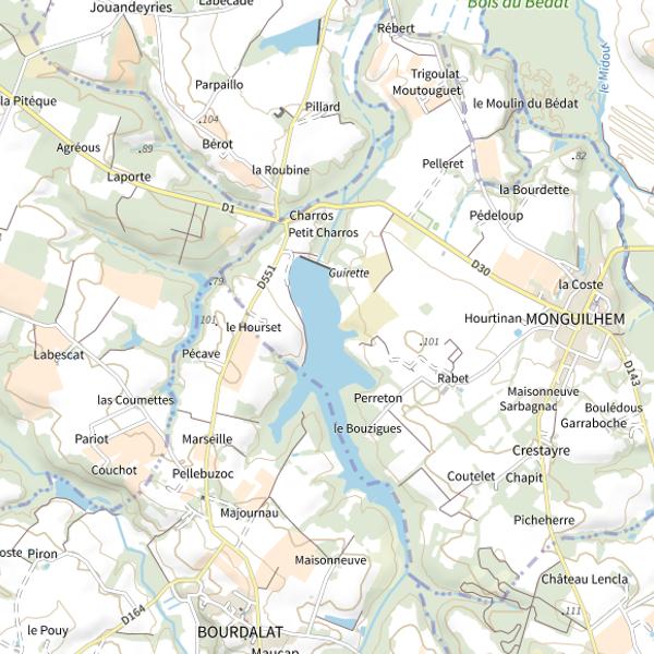 Plan cartographique de Lac du Charros