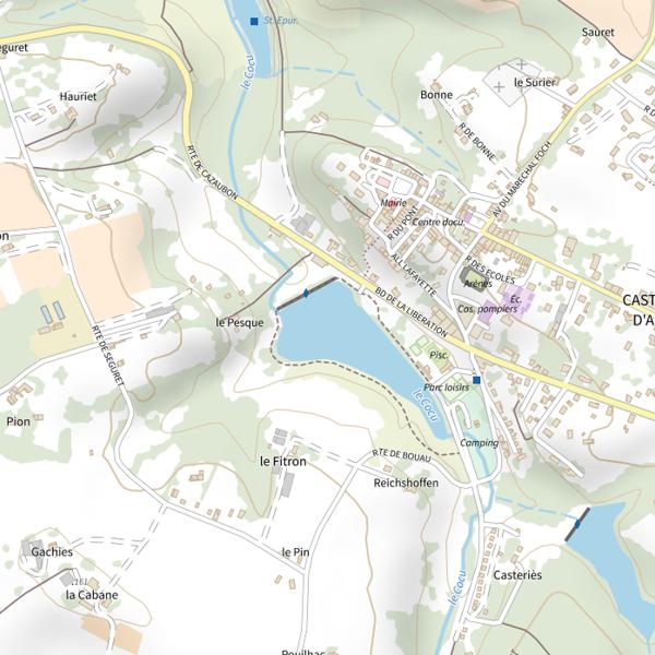 Plan cartographique de Lac du Coucut